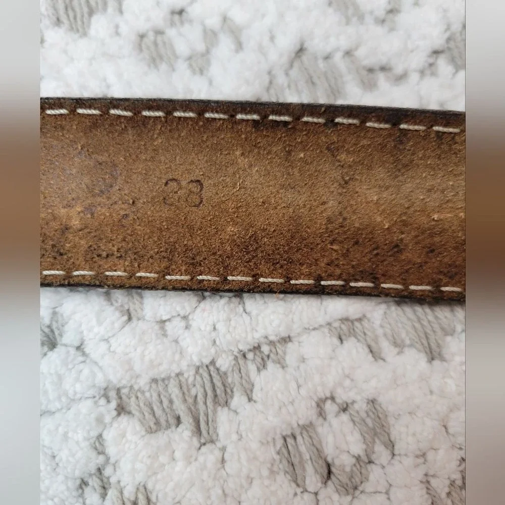Belt Co Brown Tooled Leather Belt Men's Embellished Florid Western USA Size 38
